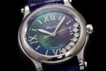 Happy Sport 36mm SS ZF 1:1 Best Edition Blue Dial on Blue Leather Strap A2892 - Image 4