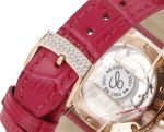 Happy Sport 36mm RG TWS 1:1 Best Edition Rainbow Diamonds Bezel White Dial on Red Leather Strap A2892 - Image 9