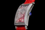 Long Island Ladies SS Diamonds Bezel ZF 1:1 Mother of Pearl Dial on Red Leather Strap Swiss Ronda Quartz - Image 6