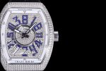 Vanguard V45 SS Full Paved Diamonds ABF Full Diamonds Dial on Black Gummy Strap A2824 - Image 4