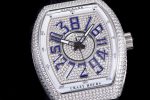 Vanguard V45 SS Full Paved Diamonds ABF Full Diamonds Dial on Black Gummy Strap A2824 - Image 5