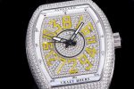 Vanguard V45 SS Full Paved Diamonds ABF Full Diamonds Dial on Black Gummy Strap A2824 - Image 5