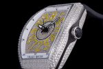 Vanguard V45 SS Full Paved Diamonds ABF Full Diamonds Dial on Black Gummy Strap A2824 - Image 6