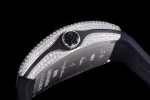 Vanguard V45 SS Full Paved Diamonds ABF Full Diamonds Dial on Black Gummy Strap A2824 - Image 7