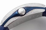 Vanguard V45 Yachting Full DIamonds SS ABF 1:1 Best Edition Blue Textured Dial on Blue Gummy Strap A2824 - Image 6