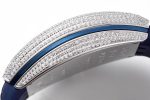 Vanguard V45 Yachting Full DIamonds SS ABF 1:1 Best Edition Blue Textured Dial on Blue Gummy Strap A2824 - Image 7