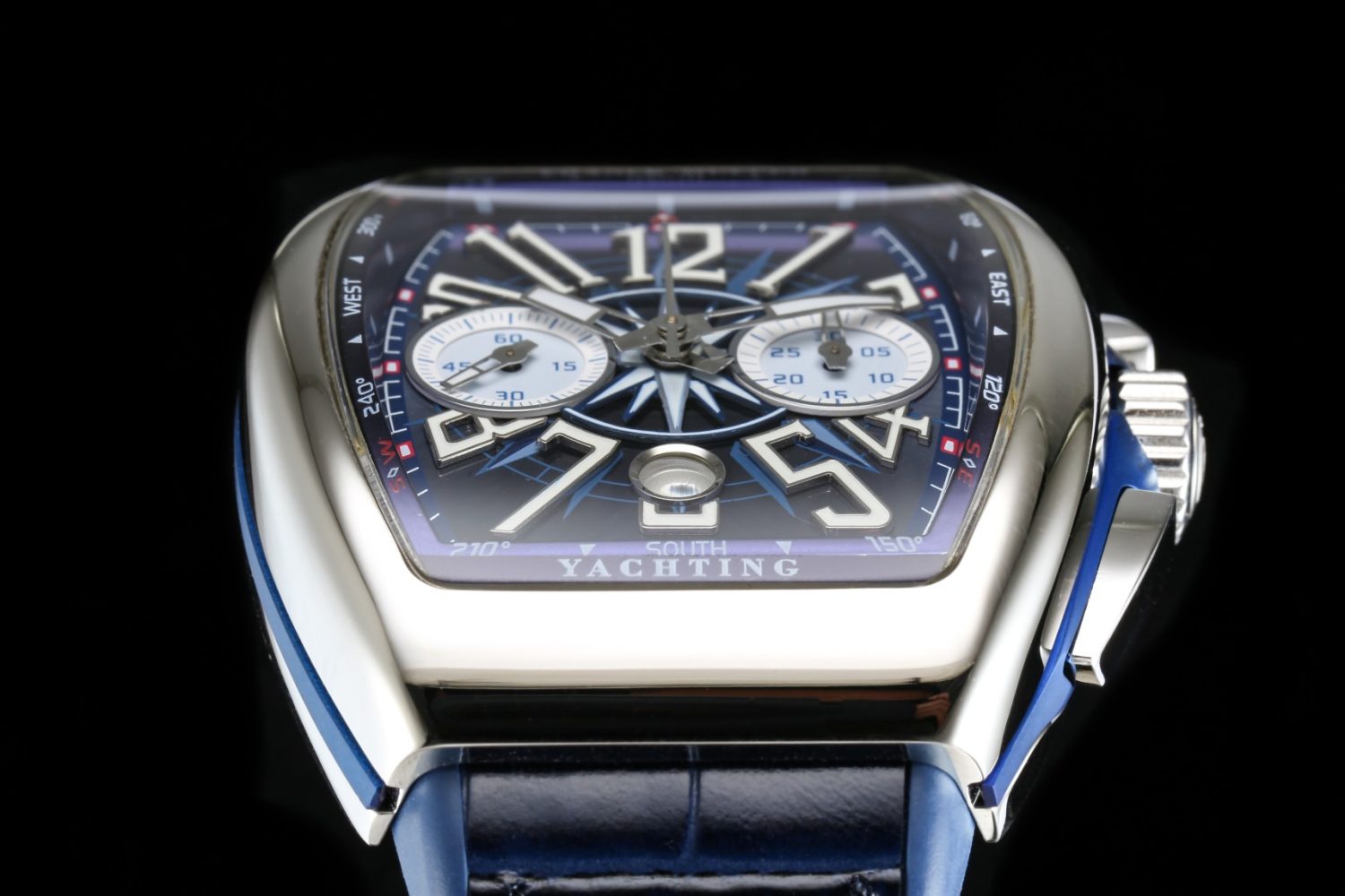 Vanguard V45 Chrono SS Best Edition Blue Textured Dial on Blue Gummy Strap - Image 4