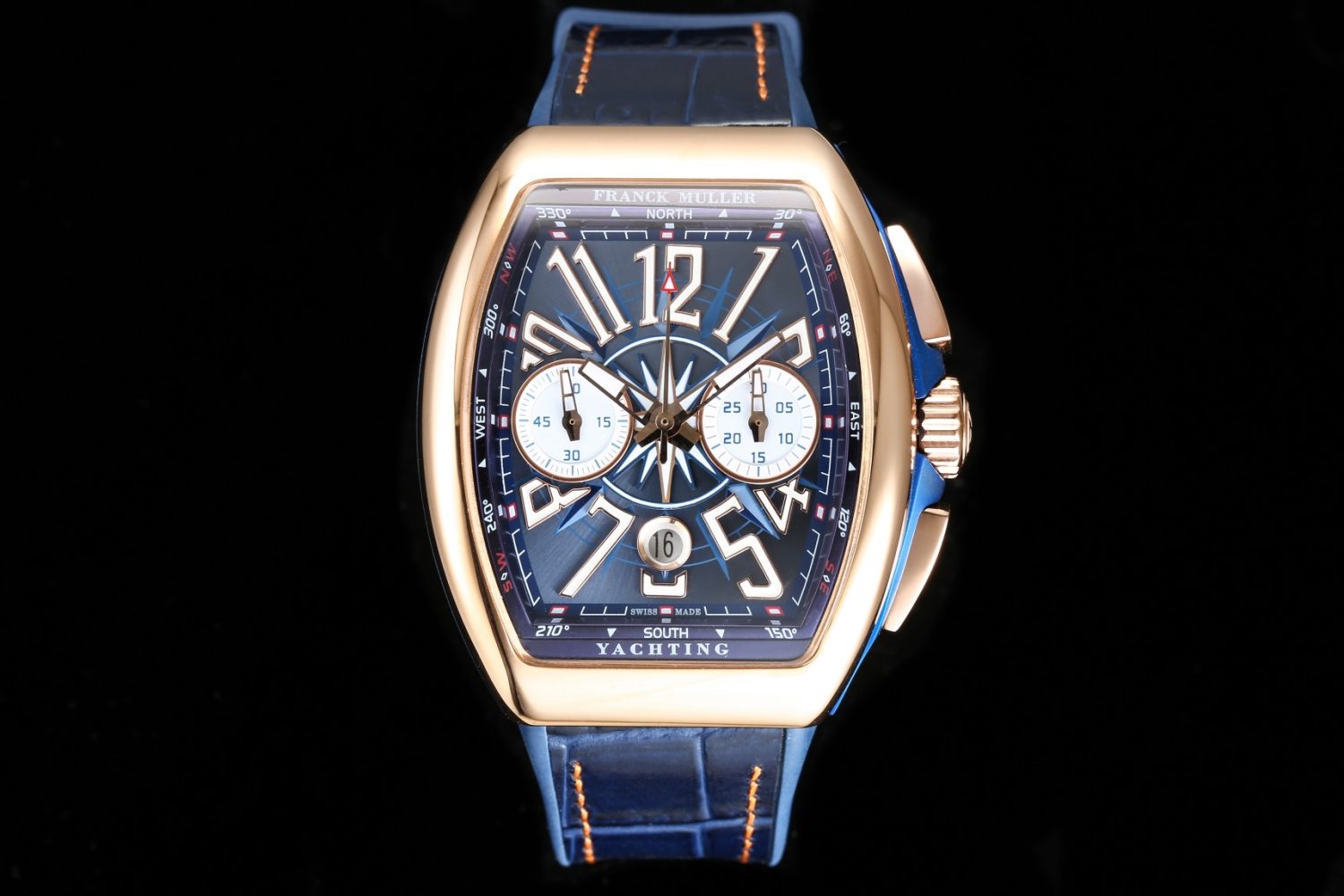 Vanguard Chrono RG ABF 1:1 Best Edition Blue Textured Dial on Blue Gummy Strap A7750 - Image 1