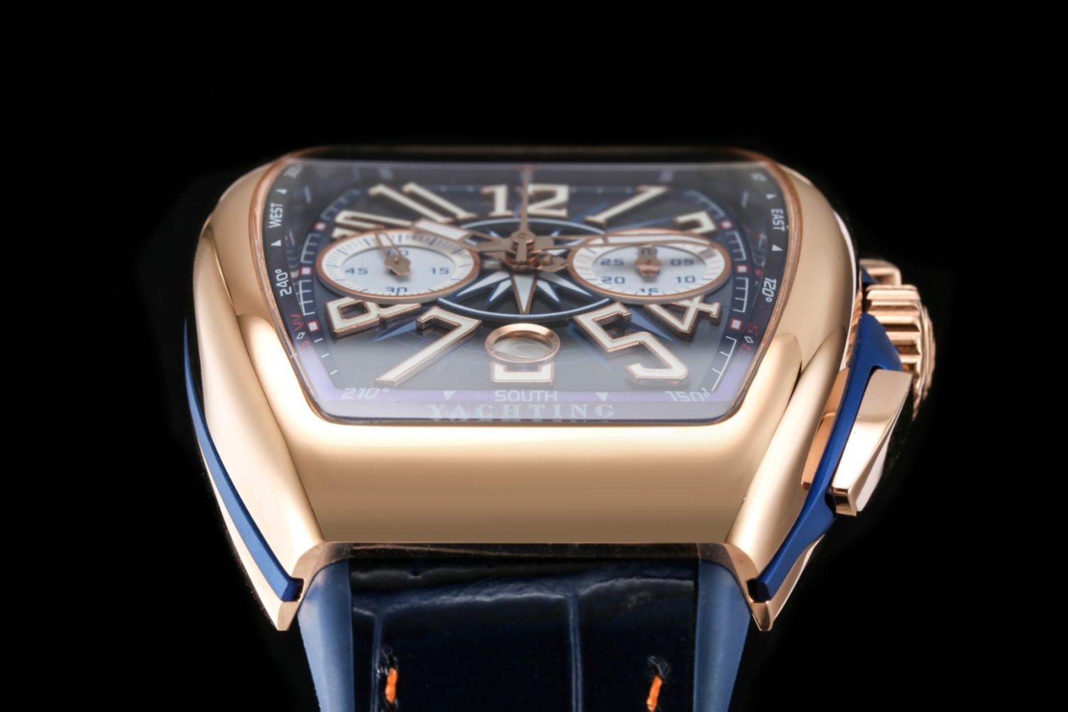 Vanguard Chrono RG ABF 1:1 Best Edition Blue Textured Dial on Blue Gummy Strap A7750 - Image 5