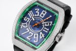 Vanguard V45 SS Full Diamonds ABF Best Edition Blue Textured Dial on Black Rubber Strap MIYOTA 9015 - Image 4