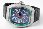 Vanguard V45 SS Full Diamonds ABF Best Edition Blue Textured Dial on Black Rubber Strap MIYOTA 9015 - Image 6