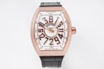 Vanguard V45 RG All Diamond ABF Best Edition White Textured Dial Black Rubber Band Miyota 9015