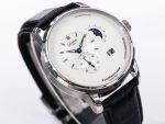 PanoMaticLunar SS TZF White Dial on Black Leather Strap A23J - Image 2