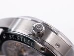PanoMaticLunar SS TZF White Dial on Black Leather Strap A23J - Image 6