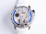 HYT H1 Iceberg SS CYF White and Blue Dial on White Rubber Strap Asian HTY Cal.101