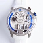 HYT H1 Iceberg SS CYF White and Blue Dial on White Rubber Strap Asian HTY Cal.101 - Image 2
