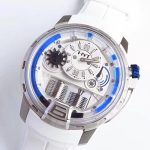 HYT H1 Iceberg SS CYF White and Blue Dial on White Rubber Strap Asian HTY Cal.101 - Image 4