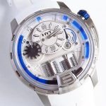HYT H1 Iceberg SS CYF White and Blue Dial on White Rubber Strap Asian HTY Cal.101 - Image 5