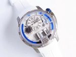 HYT H1 Iceberg SS CYF White and Blue Dial on White Rubber Strap Asian HTY Cal.101 - Image 7