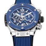Big Bang Unico SS 45mm BBF 1:1 Best Edition Blue Ceramic Bezel Skeleton Dial on Blue Rubber Strap A1280 - Image 3