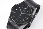 Classic Fusion 42mm PVD GSF 1:1 Best Edition Black Dial on Black Gummy Strap A2892 - Image 3
