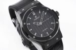 Classic Fusion 42mm Real Black Ceramic GSF 1:1 Best Edition Carbon Dial on Black Gummy Strap SW300 - Image 2