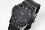 Classic Fusion 42mm Real Black Ceramic GSF 1:1 Best Edition Carbon Dial on Black Gummy Strap SW300 - Image 3