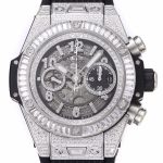 Hublot Big Bang Unico Titanium Full Diamonds BBF 1:1 Best Edition Skeleton Dial T Diamonds Bezel on Black Rubber Strap A1280 - Image 2