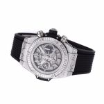 Hublot Big Bang Unico Titanium Full Diamonds BBF 1:1 Best Edition Skeleton Dial T Diamonds Bezel on Black Rubber Strap A1280 - Image 6