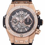 Hublot Big Bang Unico RG Diamonds Bezel BBF 1:1 Best Edition Skeleton Dial on Black Rubber Strap A1280 - Image 2