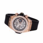 Hublot Big Bang Unico RG Diamonds Bezel BBF 1:1 Best Edition Skeleton Dial on Black Rubber Strap A1280 - Image 6