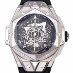 Big Bang Sang Bleu II Chrono SS BBF Best Edition Black Dial on Black Gummy Strap A7750 - Image 2