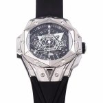 Big Bang Sang Bleu II Chrono SS BBF Best Edition Black Dial on Black Gummy Strap A7750 - Image 3