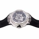 Big Bang Sang Bleu II Chrono SS BBF Best Edition Black Dial on Black Gummy Strap A7750 - Image 4