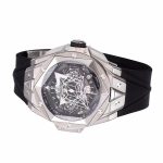 Big Bang Sang Bleu II Chrono SS BBF Best Edition Black Dial on Black Gummy Strap A7750 - Image 5
