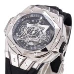 Big Bang Sang Bleu II Chrono SS BBF Best Edition Black Dial on Black Gummy Strap A7750 - Image 7