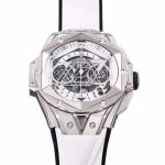 Big Bang Sang Bleu II Chrono SS BBF Best Edition White Dial on White Gummy Strap A7750 - Image 4