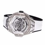 Big Bang Sang Bleu II Chrono SS BBF Best Edition White Dial on White Gummy Strap A7750 - Image 6