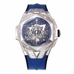 Big Bang Sang Bleu II Chrono SS BBF Best Edition Blue Dial on Blue Gummy Strap A7750