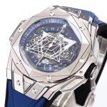 Big Bang Sang Bleu II Chrono SS BBF Best Edition Blue Dial on Blue Gummy Strap A7750 - Image 7