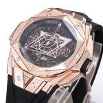 Big Bang Sang Bleu II Chrono RG BBF Best Edition Black Dial on Black Gummy Strap A7750 - Image 3
