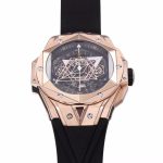 Big Bang Sang Bleu II Chrono RG BBF Best Edition Black Dial on Black Gummy Strap A7750 - Image 4