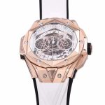 Big Bang Sang Bleu II Chrono RG BBF Best Edition White Dial on White Gummy Strap A7750 - Image 3