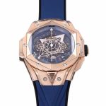Big Bang Sang Bleu II Chrono RG BBF Best Edition Blue Dial on Blue Gummy Strap A7750 - Image 4