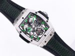 Spirit of Big Bang Tourbillion SS JBF Best Edition Skeleton Green Dial on Black Gummy Strap - Image 3