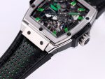 Spirit of Big Bang Tourbillion SS JBF Best Edition Skeleton Green Dial on Black Gummy Strap - Image 4