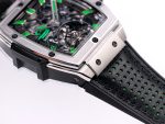 Spirit of Big Bang Tourbillion SS JBF Best Edition Skeleton Green Dial on Black Gummy Strap - Image 5
