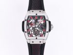 Spirit of Big Bang Tourbillion SS JBF Best Edition Skeleton Red Dial on Black Gummy Strap