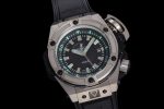 King Power OceanGraphic 4000 Titanium V6F 1:1 Best Edition Black Dial on Black Rubber Strap A7750 - Image 2