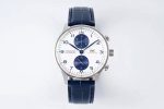 Portuguese Chrono IW371620 APSF 1:1 Best Edition White/Blue Dial on Blue Leather Strap A69355